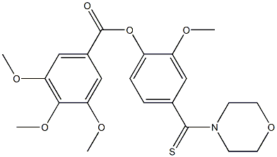 2-methoxy-4-(4-morpholinylcarbothioyl)phenyl 3,4,5-trimethoxybenzoate Struktur