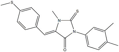 3-(3,4-dimethylphenyl)-1-methyl-5-[4-(methylsulfanyl)benzylidene]-2-thioxoimidazolidin-4-one Struktur