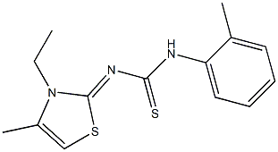 N-(3-ethyl-4-methyl-1,3-thiazol-2(3H)-ylidene)-N'-(2-methylphenyl)thiourea Struktur