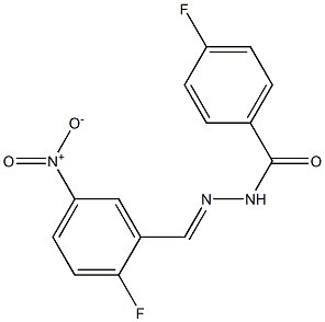 4-fluoro-N'-{2-fluoro-5-nitrobenzylidene}benzohydrazide Struktur