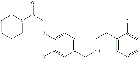 N-[2-(2-fluorophenyl)ethyl]-N-{3-methoxy-4-[2-oxo-2-(1-piperidinyl)ethoxy]benzyl}amine Struktur