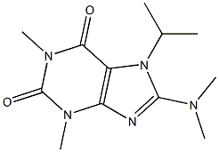 8-(dimethylamino)-7-isopropyl-1,3-dimethyl-3,7-dihydro-1H-purine-2,6-dione Struktur