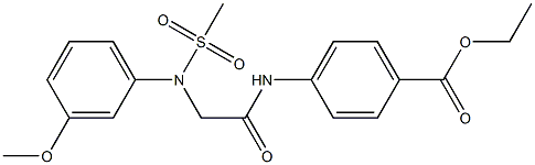 ethyl 4-({[3-methoxy(methylsulfonyl)anilino]acetyl}amino)benzoate Struktur