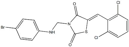 3-[(4-bromoanilino)methyl]-5-(2,6-dichlorobenzylidene)-1,3-thiazolidine-2,4-dione Struktur