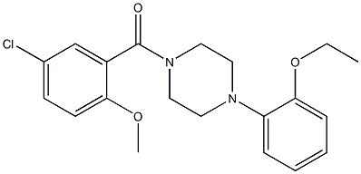 1-(5-chloro-2-methoxybenzoyl)-4-(2-ethoxyphenyl)piperazine Struktur