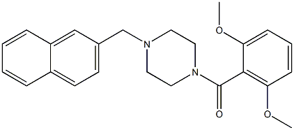 1-{[2,6-bis(methyloxy)phenyl]carbonyl}-4-(naphthalen-2-ylmethyl)piperazine Struktur