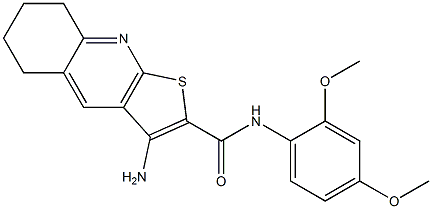 3-amino-N-(2,4-dimethoxyphenyl)-5,6,7,8-tetrahydrothieno[2,3-b]quinoline-2-carboxamide Struktur