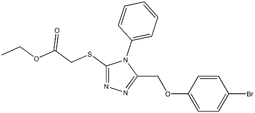 ethyl [(5-{[(4-bromophenyl)oxy]methyl}-4-phenyl-4H-1,2,4-triazol-3-yl)sulfanyl]acetate Struktur