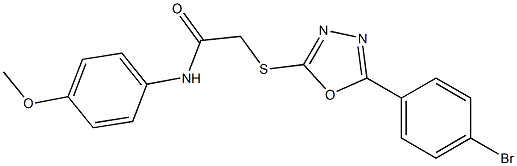 2-{[5-(4-bromophenyl)-1,3,4-oxadiazol-2-yl]sulfanyl}-N-(4-methoxyphenyl)acetamide Struktur