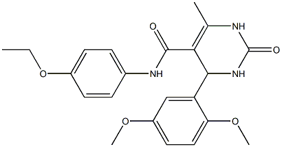 4-(2,5-dimethoxyphenyl)-N-(4-ethoxyphenyl)-6-methyl-2-oxo-1,2,3,4-tetrahydro-5-pyrimidinecarboxamide Struktur