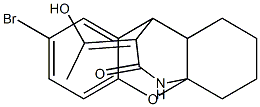 6-bromo-17-(1-hydroxyethylidene)-2-oxa-15-azatetracyclo[7.5.3.0~1,10~.0~3,8~]heptadeca-3,5,7-trien-16-one Struktur