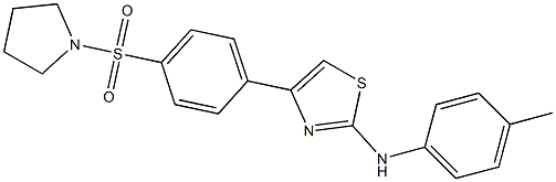 N-(4-methylphenyl)-4-[4-(1-pyrrolidinylsulfonyl)phenyl]-1,3-thiazol-2-amine Struktur