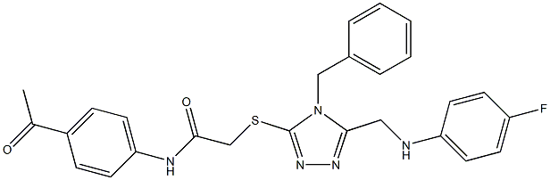 N-(4-acetylphenyl)-2-({4-benzyl-5-[(4-fluoroanilino)methyl]-4H-1,2,4-triazol-3-yl}sulfanyl)acetamide Struktur