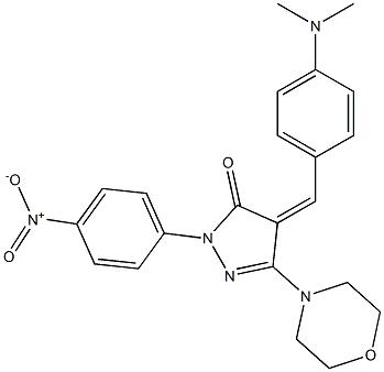 4-[4-(dimethylamino)benzylidene]-2-{4-nitrophenyl}-5-(4-morpholinyl)-2,4-dihydro-3H-pyrazol-3-one Struktur