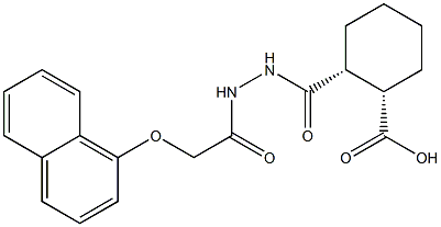 (1S,2R)-2-({2-[2-(1-naphthyloxy)acetyl]hydrazino}carbonyl)cyclohexanecarboxylic acid Struktur