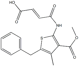 (E)-4-{[5-benzyl-3-(methoxycarbonyl)-4-methyl-2-thienyl]amino}-4-oxo-2-butenoic acid Struktur