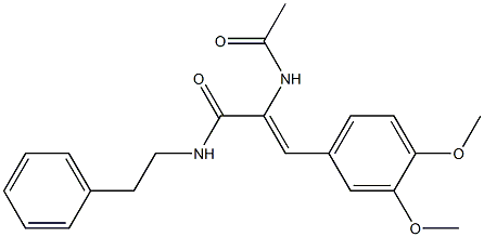 (Z)-2-(acetylamino)-3-(3,4-dimethoxyphenyl)-N-phenethyl-2-propenamide Struktur