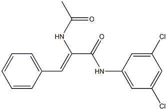 (Z)-2-(acetylamino)-N-(3,5-dichlorophenyl)-3-phenyl-2-propenamide Struktur