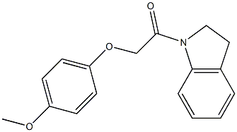 1-(2,3-dihydro-1H-indol-1-yl)-2-(4-methoxyphenoxy)-1-ethanone Struktur