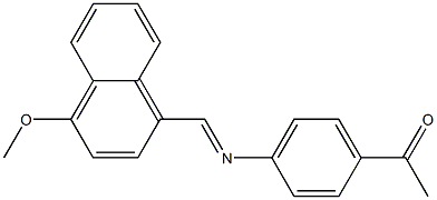 1-(4-{[(E)-(4-methoxy-1-naphthyl)methylidene]amino}phenyl)-1-ethanone Struktur