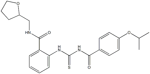 2-({[(4-isopropoxybenzoyl)amino]carbothioyl}amino)-N-(tetrahydro-2-furanylmethyl)benzamide Struktur