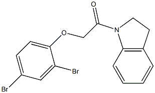 2-(2,4-dibromophenoxy)-1-(2,3-dihydro-1H-indol-1-yl)-1-ethanone Struktur