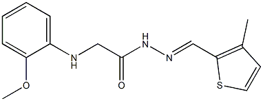 2-(2-methoxyanilino)-N'-[(E)-(3-methyl-2-thienyl)methylidene]acetohydrazide Struktur