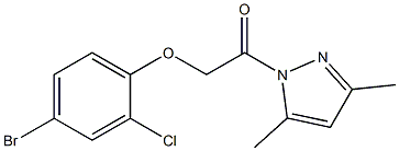 2-(4-bromo-2-chlorophenoxy)-1-(3,5-dimethyl-1H-pyrazol-1-yl)-1-ethanone Struktur