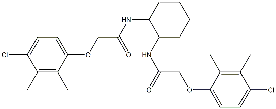 2-(4-chloro-2,3-dimethylphenoxy)-N-(2-{[2-(4-chloro-2,3-dimethylphenoxy)acetyl]amino}cyclohexyl)acetamide Struktur