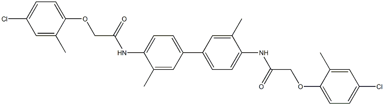 2-(4-chloro-2-methylphenoxy)-N-(4'-{[2-(4-chloro-2-methylphenoxy)acetyl]amino}-3,3'-dimethyl[1,1'-biphenyl]-4-yl)acetamide Struktur