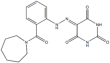 2,4,5,6(1H,3H)-pyrimidinetetrone 5-{N-[2-(1-azepanylcarbonyl)phenyl]hydrazone} Struktur