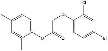 2,4-dimethylphenyl 2-(4-bromo-2-chlorophenoxy)acetate Struktur