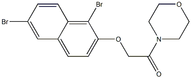 2-[(1,6-dibromo-2-naphthyl)oxy]-1-(4-morpholinyl)-1-ethanone Struktur