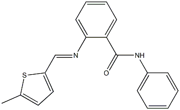 2-{[(E)-(5-methyl-2-thienyl)methylidene]amino}-N-phenylbenzamide Struktur