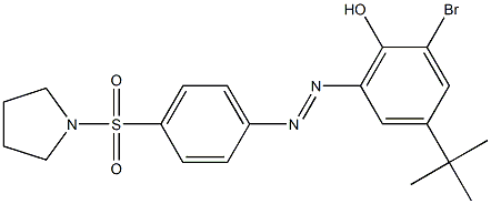 2-bromo-4-(tert-butyl)-6-{(E)-2-[4-(1-pyrrolidinylsulfonyl)phenyl]diazenyl}phenol Struktur