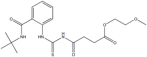 2-methoxyethyl 4-[({2-[(tert-butylamino)carbonyl]anilino}carbothioyl)amino]-4-oxobutanoate Struktur