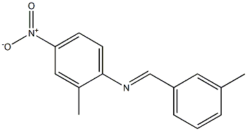 N-(2-methyl-4-nitrophenyl)-N-[(E)-(3-methylphenyl)methylidene]amine Struktur