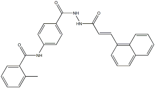 2-methyl-N-[4-({2-[(E)-3-(1-naphthyl)-2-propenoyl]hydrazino}carbonyl)phenyl]benzamide Struktur