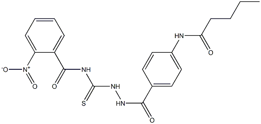 2-nitro-N-({2-[4-(pentanoylamino)benzoyl]hydrazino}carbothioyl)benzamide Struktur