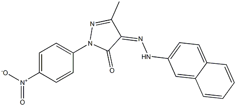 3-methyl-1-(4-nitrophenyl)-1H-pyrazole-4,5-dione 4-[N-(2-naphthyl)hydrazone] Struktur