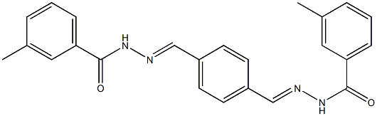 3-methyl-N'-[(E)-(4-{[(E)-2-(3-methylbenzoyl)hydrazono]methyl}phenyl)methylidene]benzohydrazide Struktur