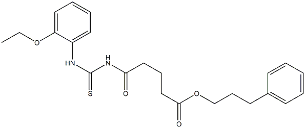 3-phenylpropyl 5-{[(2-ethoxyanilino)carbothioyl]amino}-5-oxopentanoate Struktur