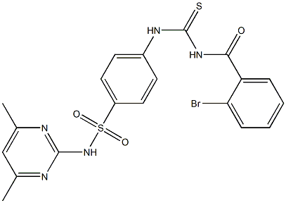 4-({[(2-bromobenzoyl)amino]carbothioyl}amino)-N-(4,6-dimethyl-2-pyrimidinyl)benzenesulfonamide Struktur