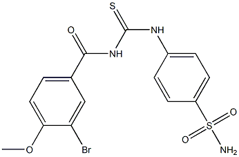 4-({[(3-bromo-4-methoxybenzoyl)amino]carbothioyl}amino)benzenesulfonamide Struktur