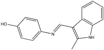 4-{[(E)-(2-methyl-1H-indol-3-yl)methylidene]amino}phenol Struktur