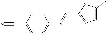 4-{[(E)-(5-methyl-2-thienyl)methylidene]amino}benzonitrile Struktur