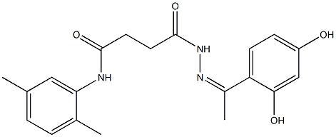 4-{2-[(Z)-1-(2,4-dihydroxyphenyl)ethylidene]hydrazino}-N-(2,5-dimethylphenyl)-4-oxobutanamide Struktur