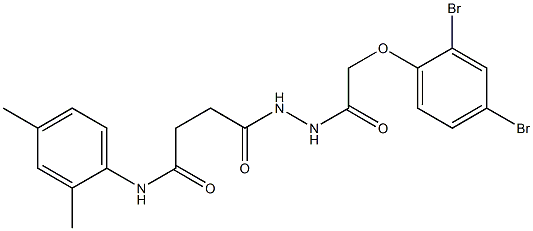 4-{2-[2-(2,4-dibromophenoxy)acetyl]hydrazino}-N-(2,4-dimethylphenyl)-4-oxobutanamide Struktur