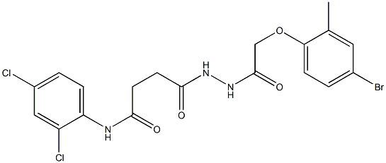 4-{2-[2-(4-bromo-2-methylphenoxy)acetyl]hydrazino}-N-(2,4-dichlorophenyl)-4-oxobutanamide Struktur