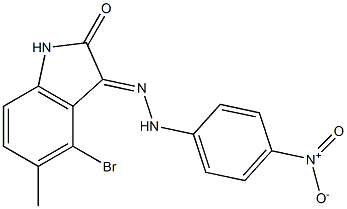 4-bromo-5-methyl-1H-indole-2,3-dione 3-[N-(4-nitrophenyl)hydrazone] Struktur